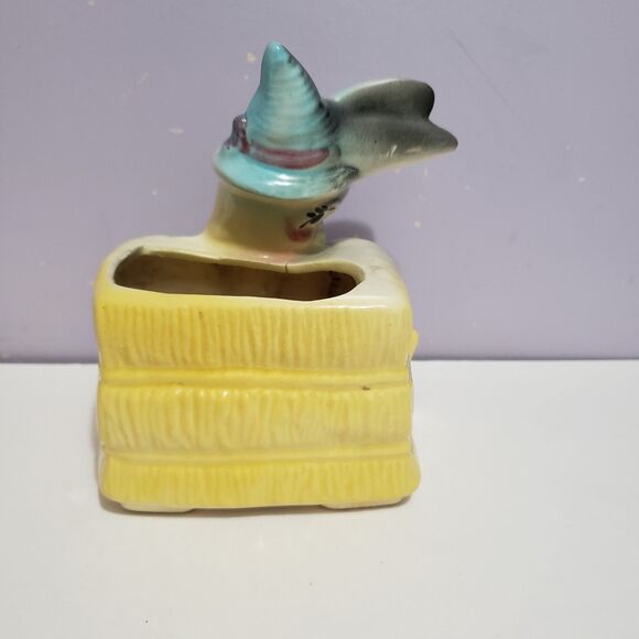 Planter Ceramic Vintage Shy Donkey Home Country Farmhouse Decor 5"×4" - Picture 3 of 9